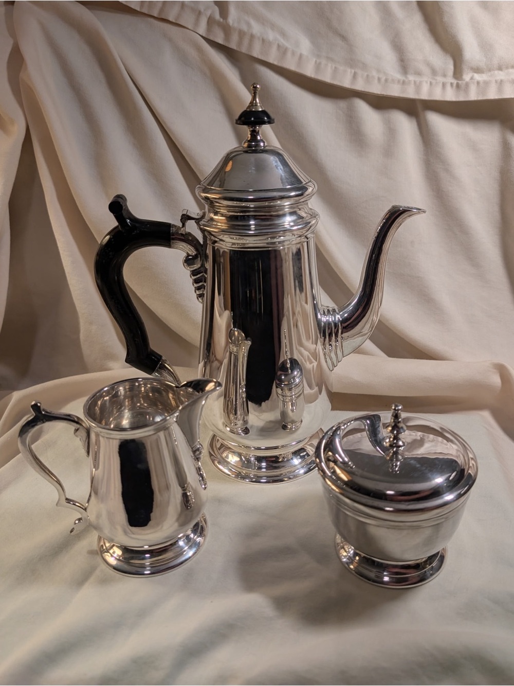 Vintage Art Deco 3-Piece Silver Plate Coffee & Tea Service Set | Leonard Co.